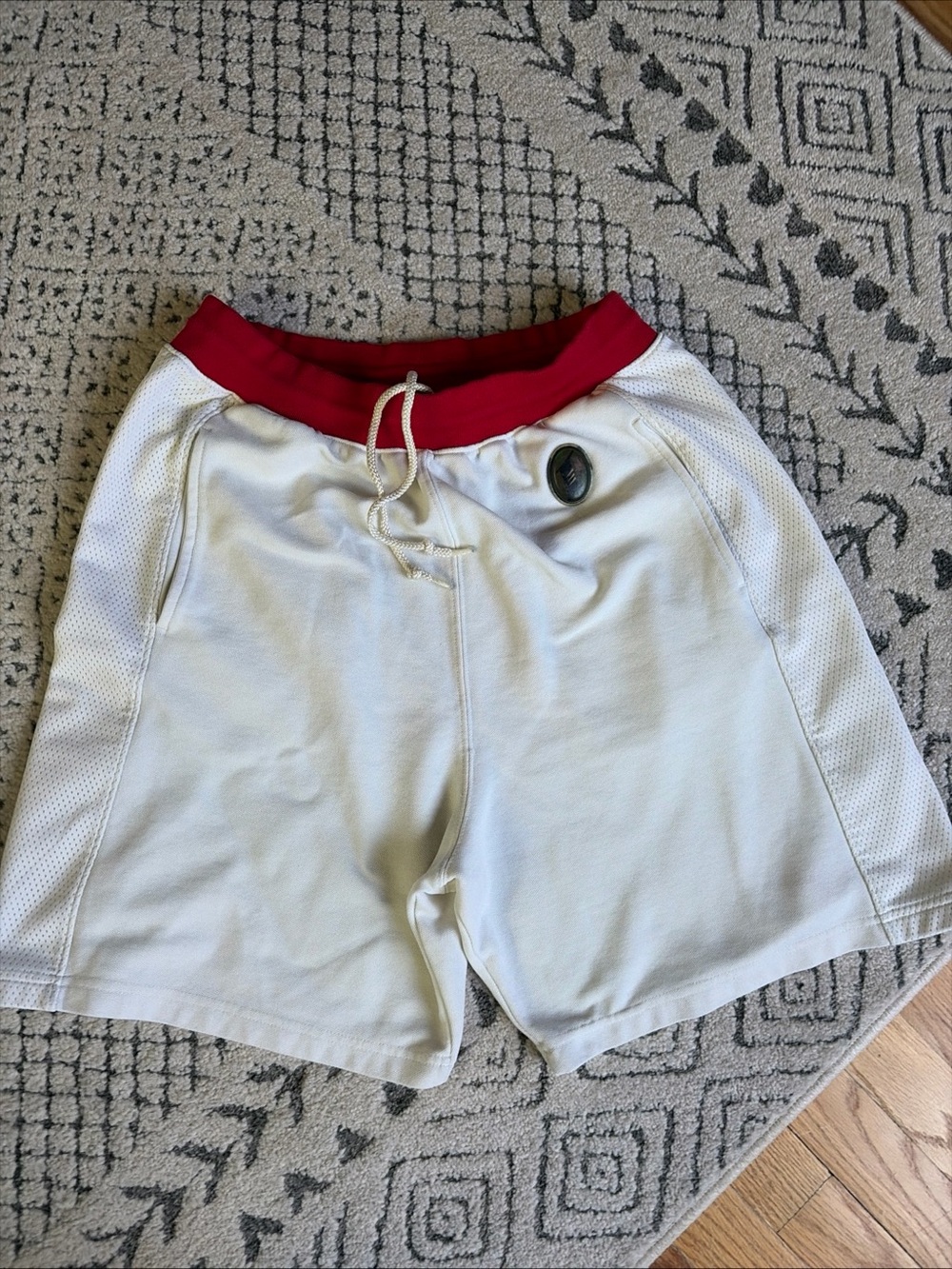 vintage reebok iverson question answer basketball shorts mens xl white/red